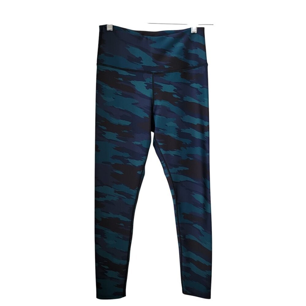Soul by SoulCycle Size M Blue, Green and Black Camo Leggings, Exc. Used Cond.
